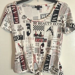 Love streak knotted crew shirt